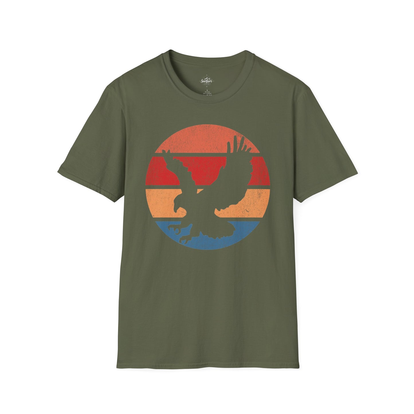 Retro Sunset Bald Eagle