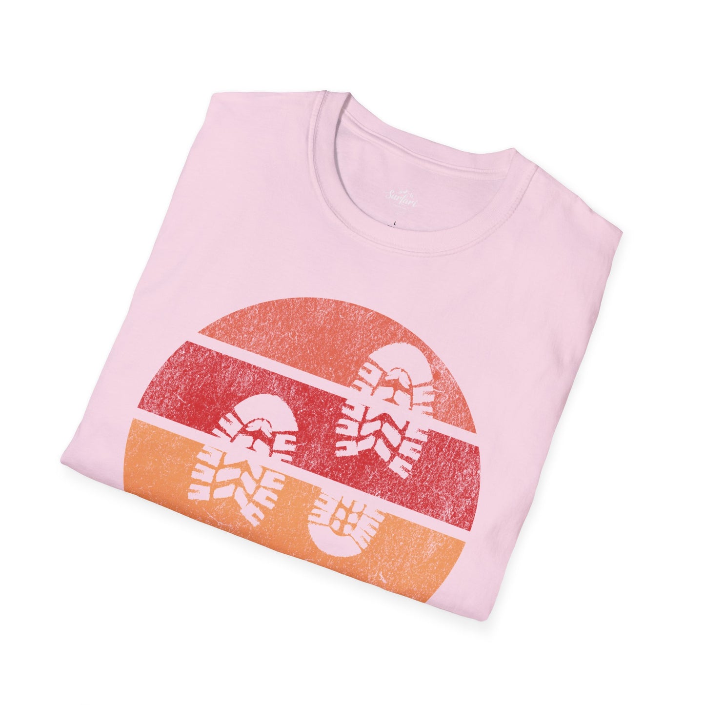 Retro Sunset Hiking Footprints