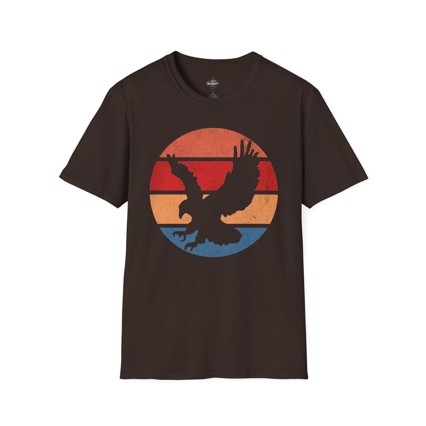 Retro Sunset Bald Eagle