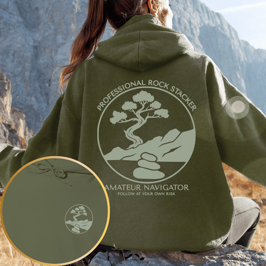 Printify Hoodie S / Military Green Professional Rock Stacker