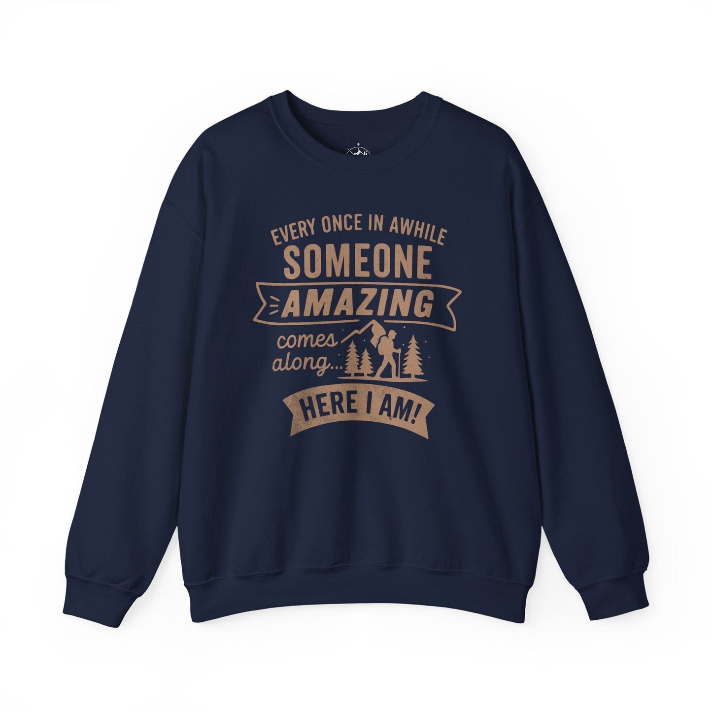Printify Sweatshirt Navy / S Someone Amazing Crewneck Sweatshirt