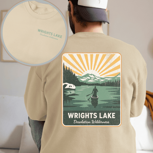 Printify Sweatshirt Sand / S Wrights Lake Desolation Wilderness