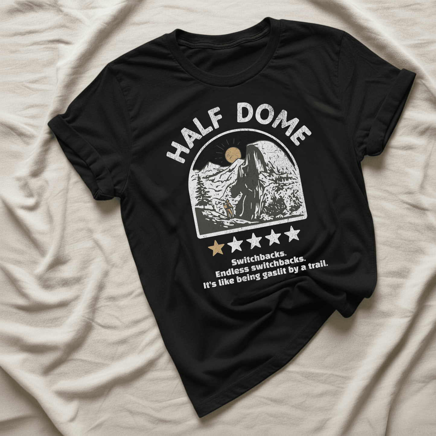 Printify T-Shirt Black / XS Half Dome 1 Star T-Shirt