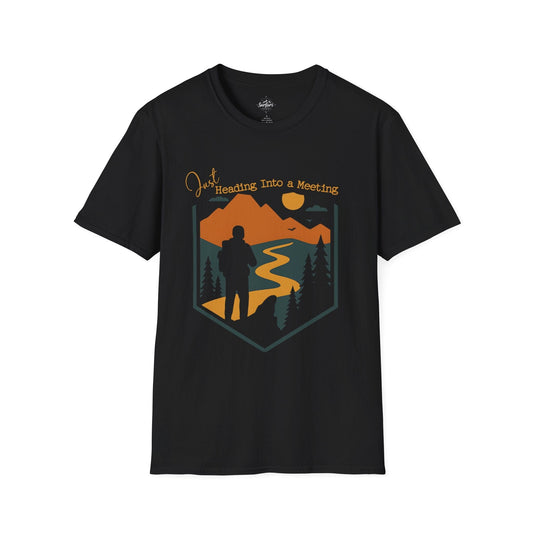 Printify T-Shirt Black / XS Heading into a meeting - hiker