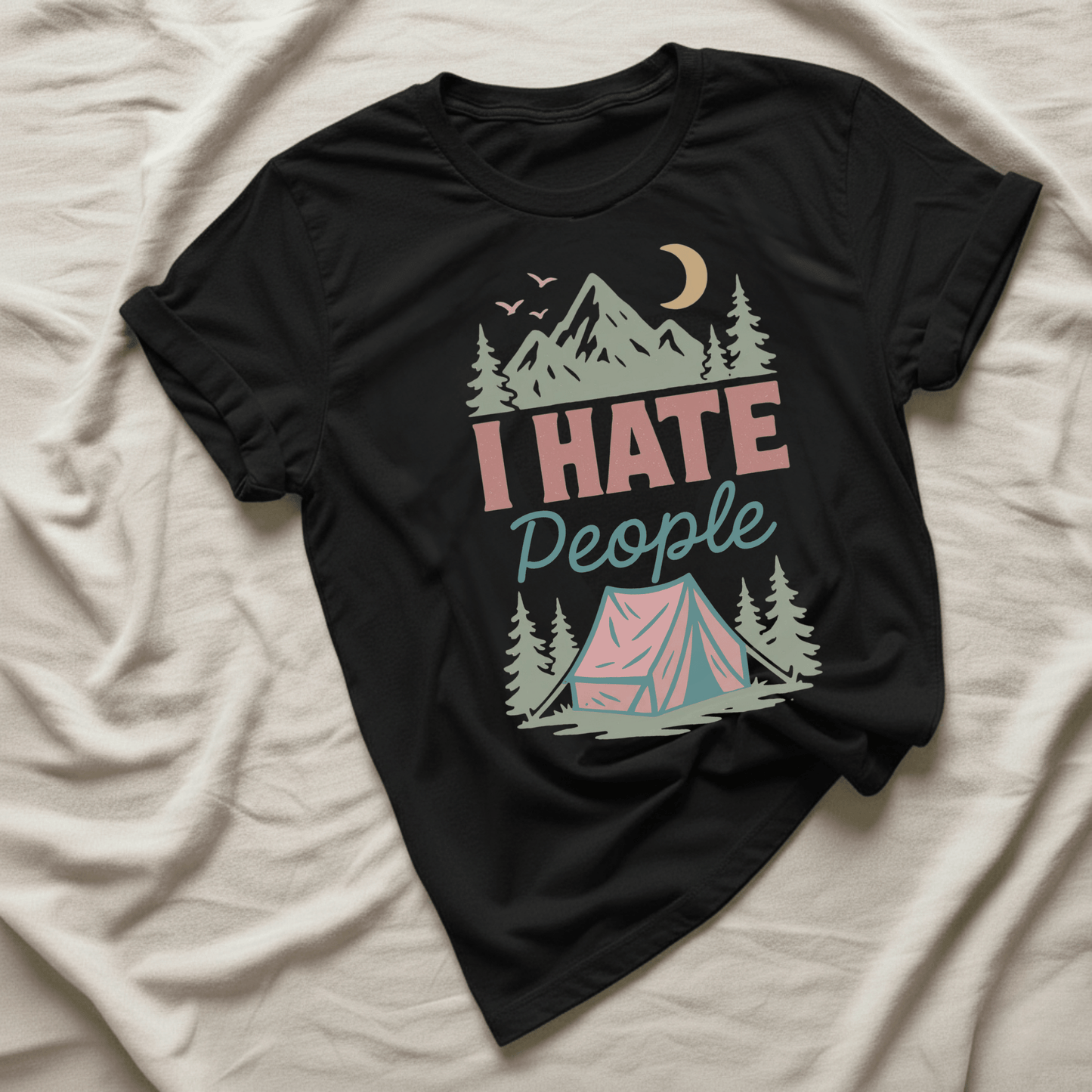 Printify T-Shirt Black / XS I hate people