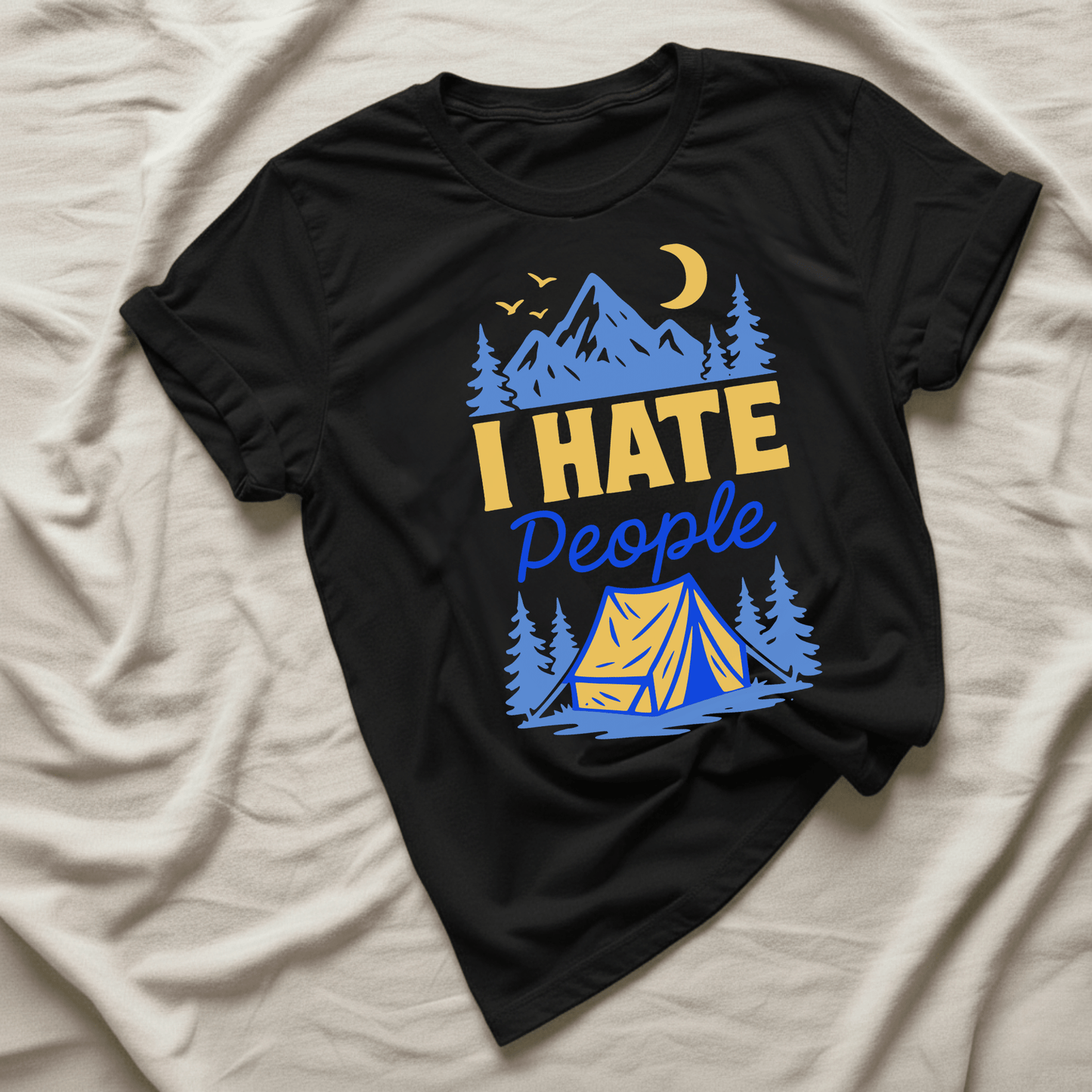 Printify T-Shirt Black / XS I hate people