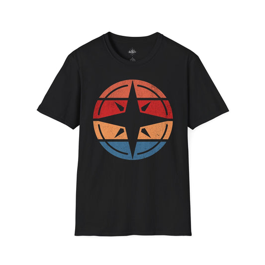 Printify T-Shirt Black / XS Retro Sunset Compass