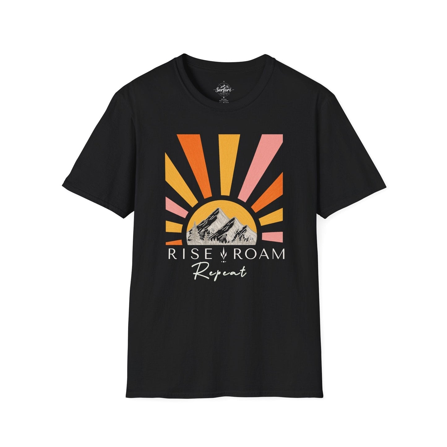 Printify T-Shirt Black / XS Rise, Roam, Repeat