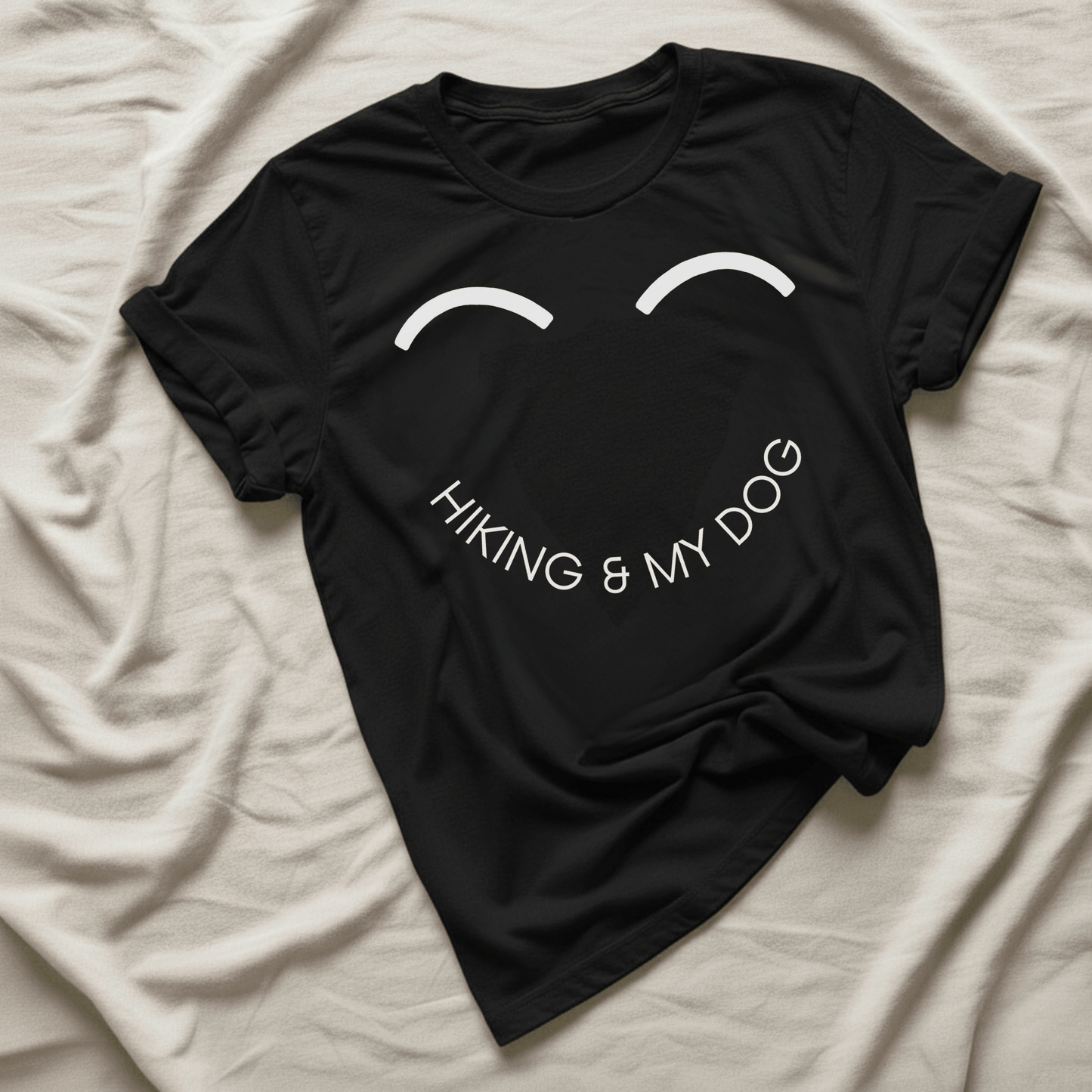 Printify T-Shirt Black / XS Smiley Hiking & My Dog