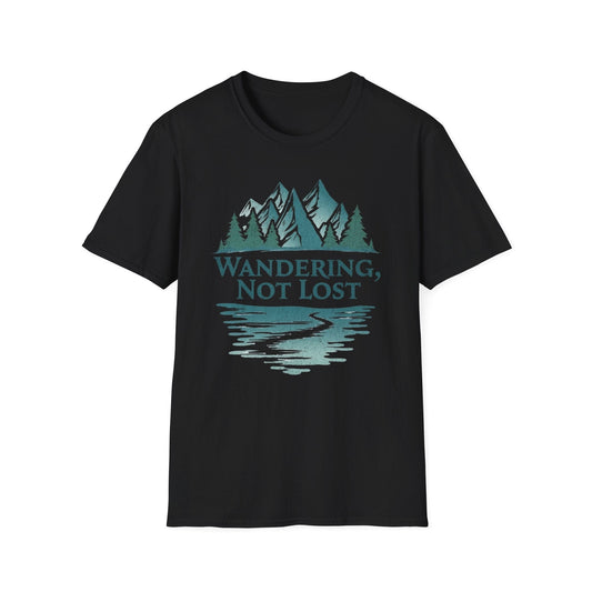 Printify T-Shirt Black / XS Wandering Not Lost