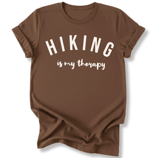 Printify T-Shirt Dark Chocolate / S Hiking is my therapy