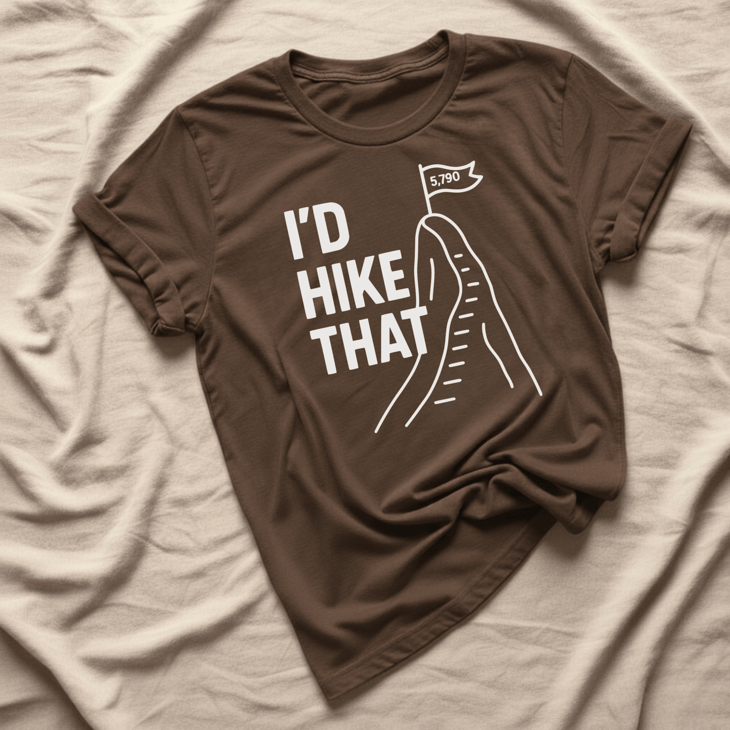 Printify T-Shirt Dark Chocolate / S I'd Hike That, Angels Peak