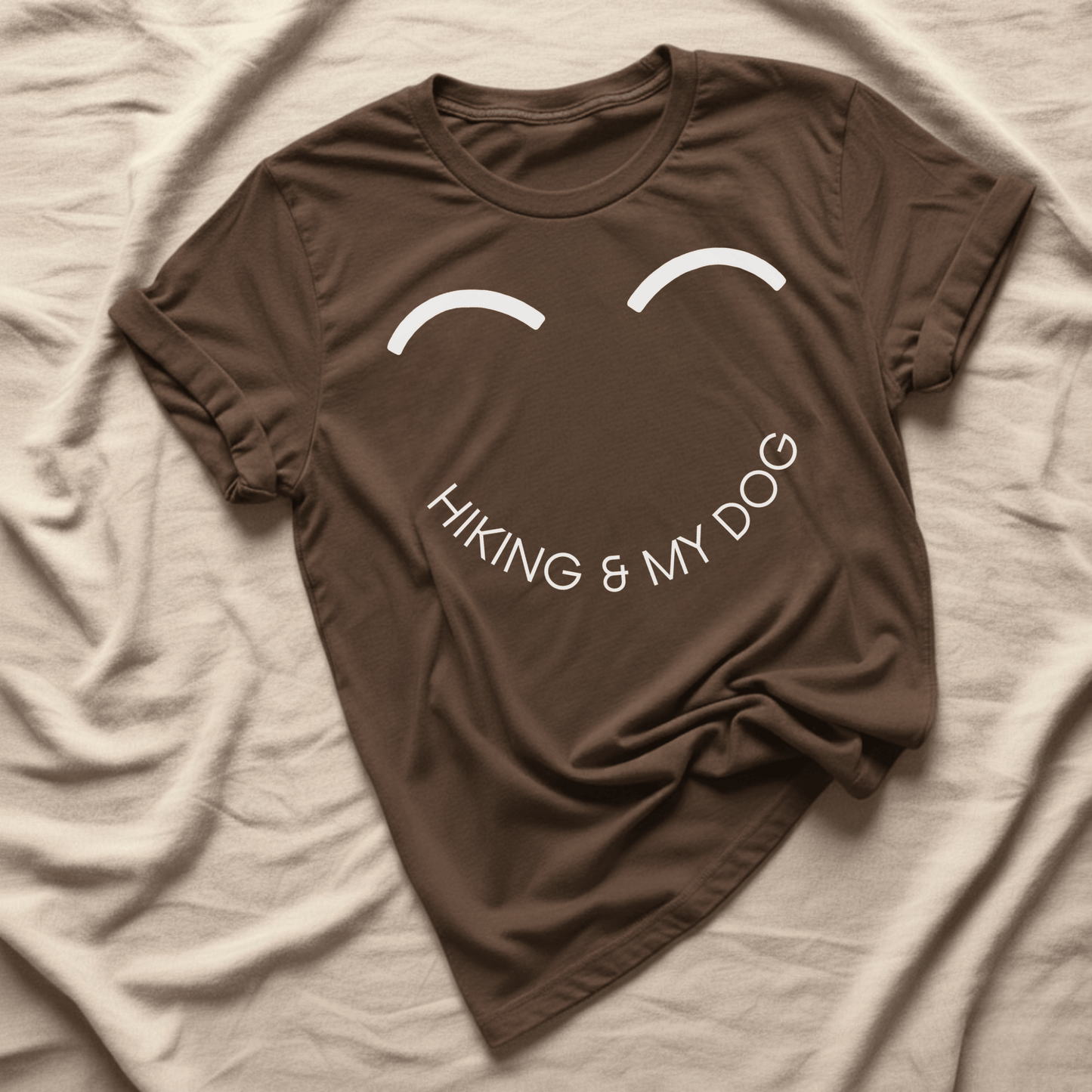 Printify T-Shirt Dark Chocolate / S Smiley Hiking & My Dog