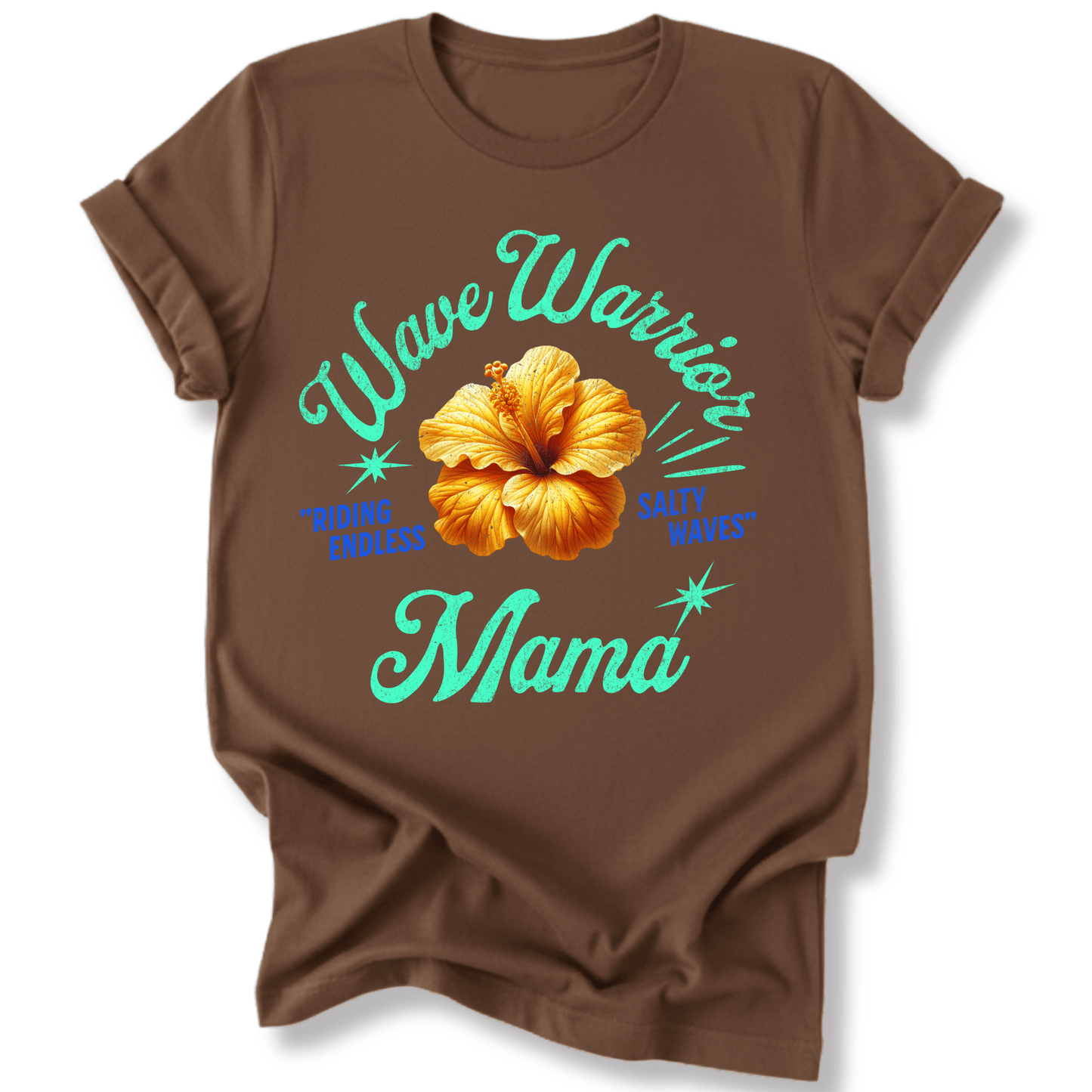 Printify T-Shirt Dark Chocolate / S Wave Warrior Mama