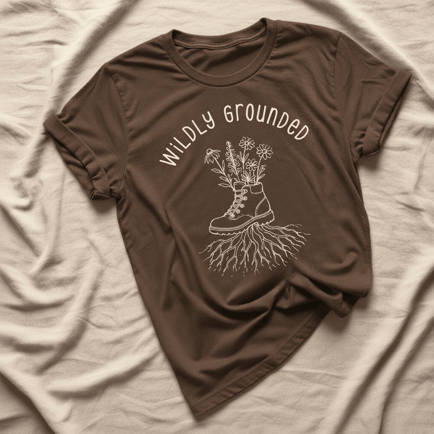 Printify T-Shirt Dark Chocolate / S Wildly Grounded