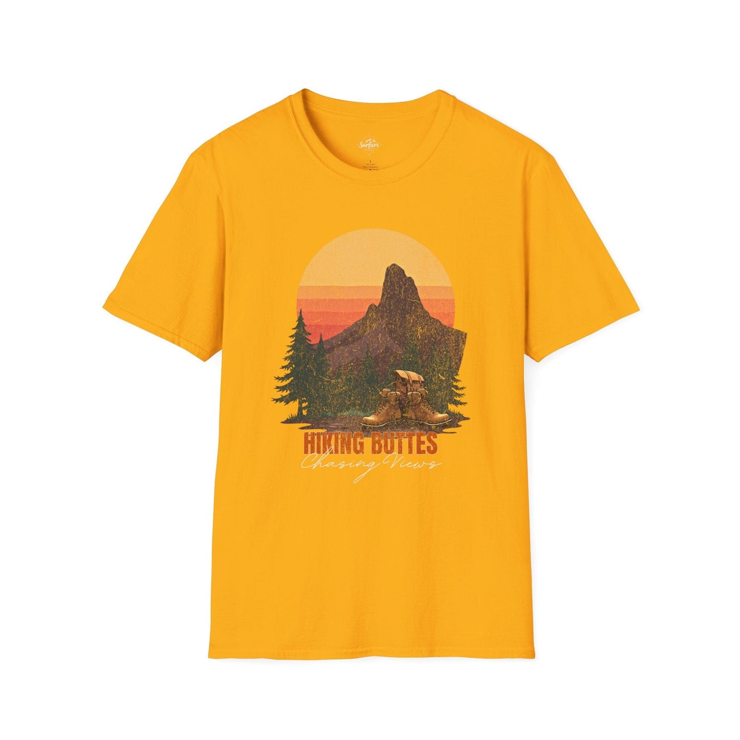 Printify T-Shirt Gold / S Hiking Buttes