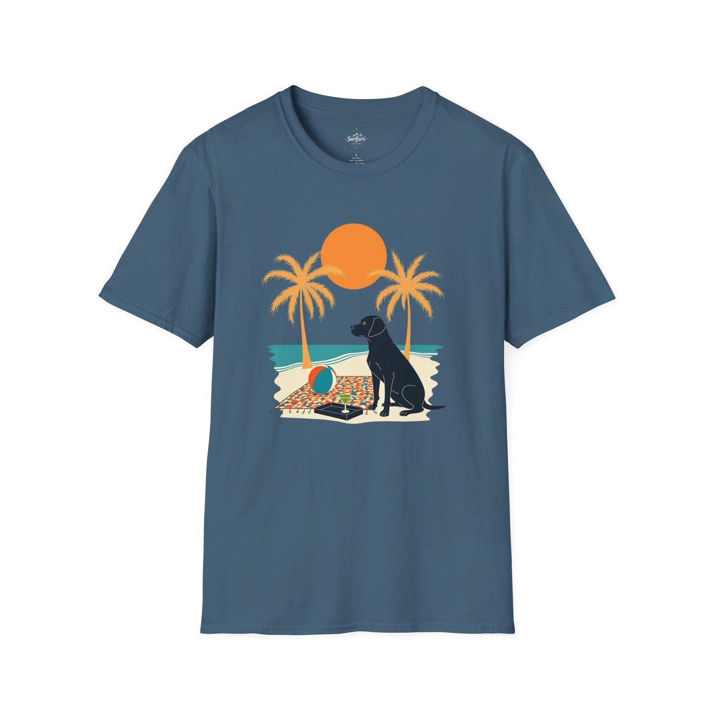 Printify T-Shirt Indigo Blue / S Dogs, Beach, Cocktails and Sunshine
