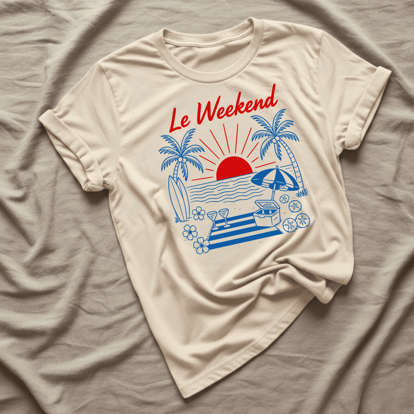 Printify T-Shirt Le Weekend Beach