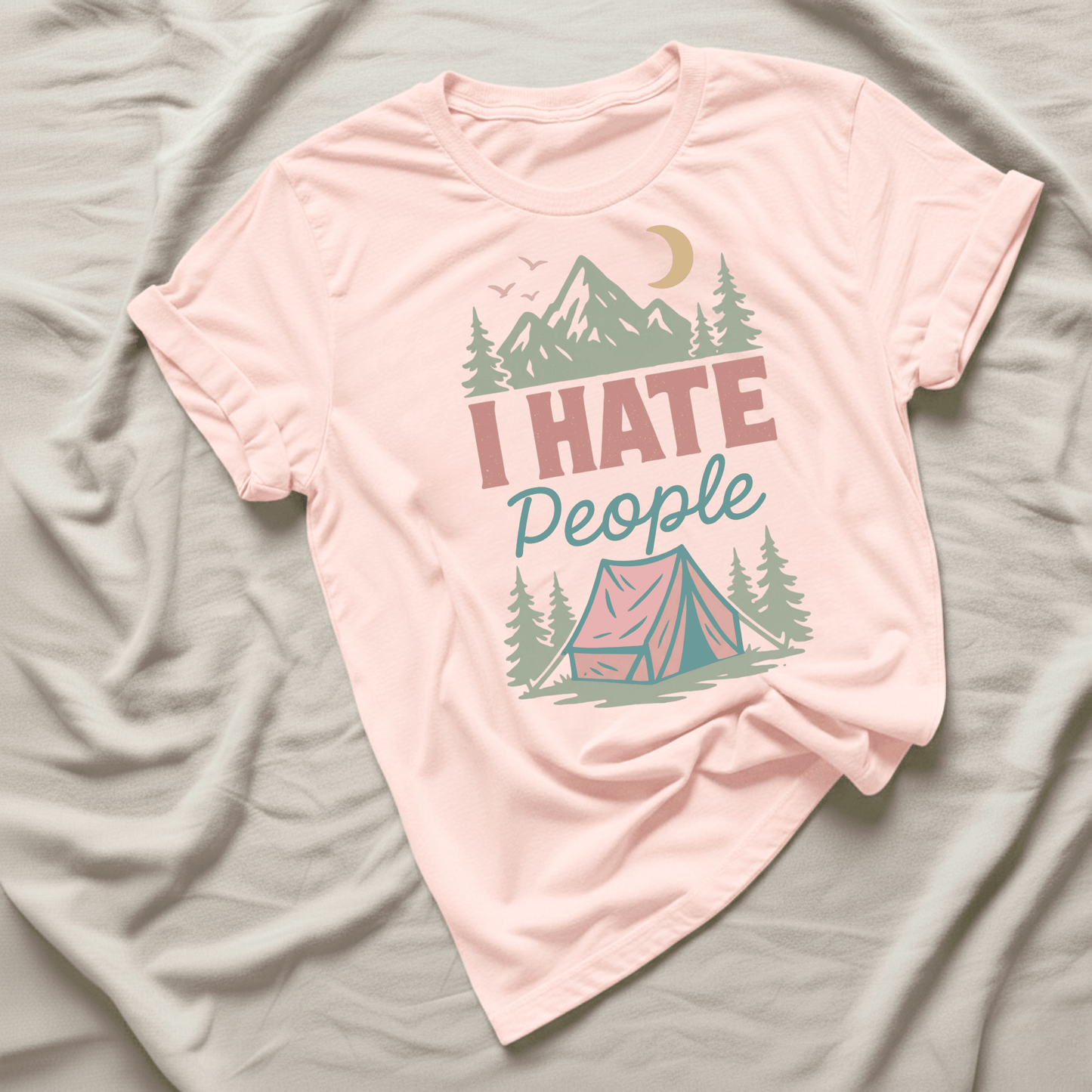 Printify T-Shirt Light Pink / S I hate people