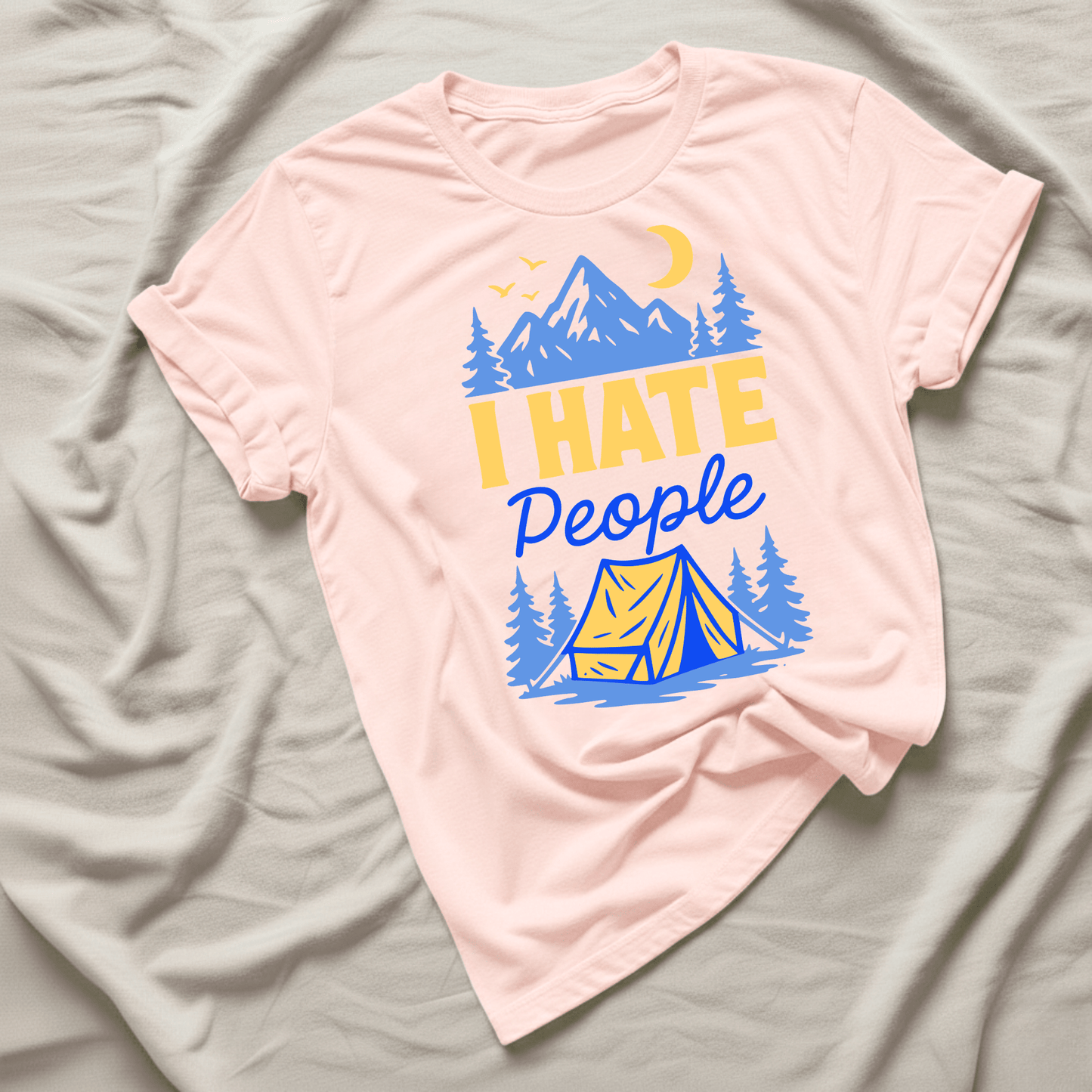 Printify T-Shirt Light Pink / S I hate people