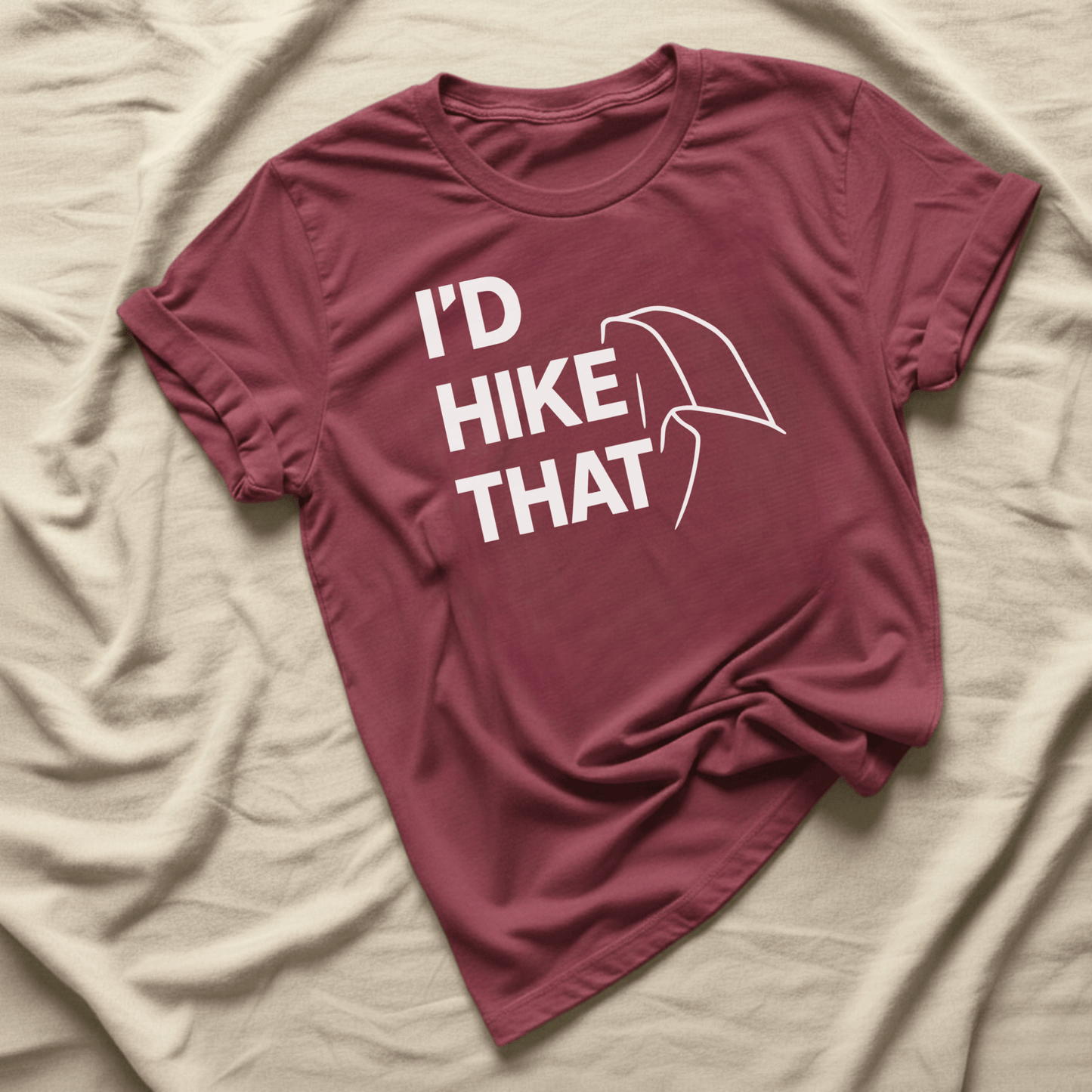Printify T-Shirt Maroon / S I'd Hike That, Half Dome