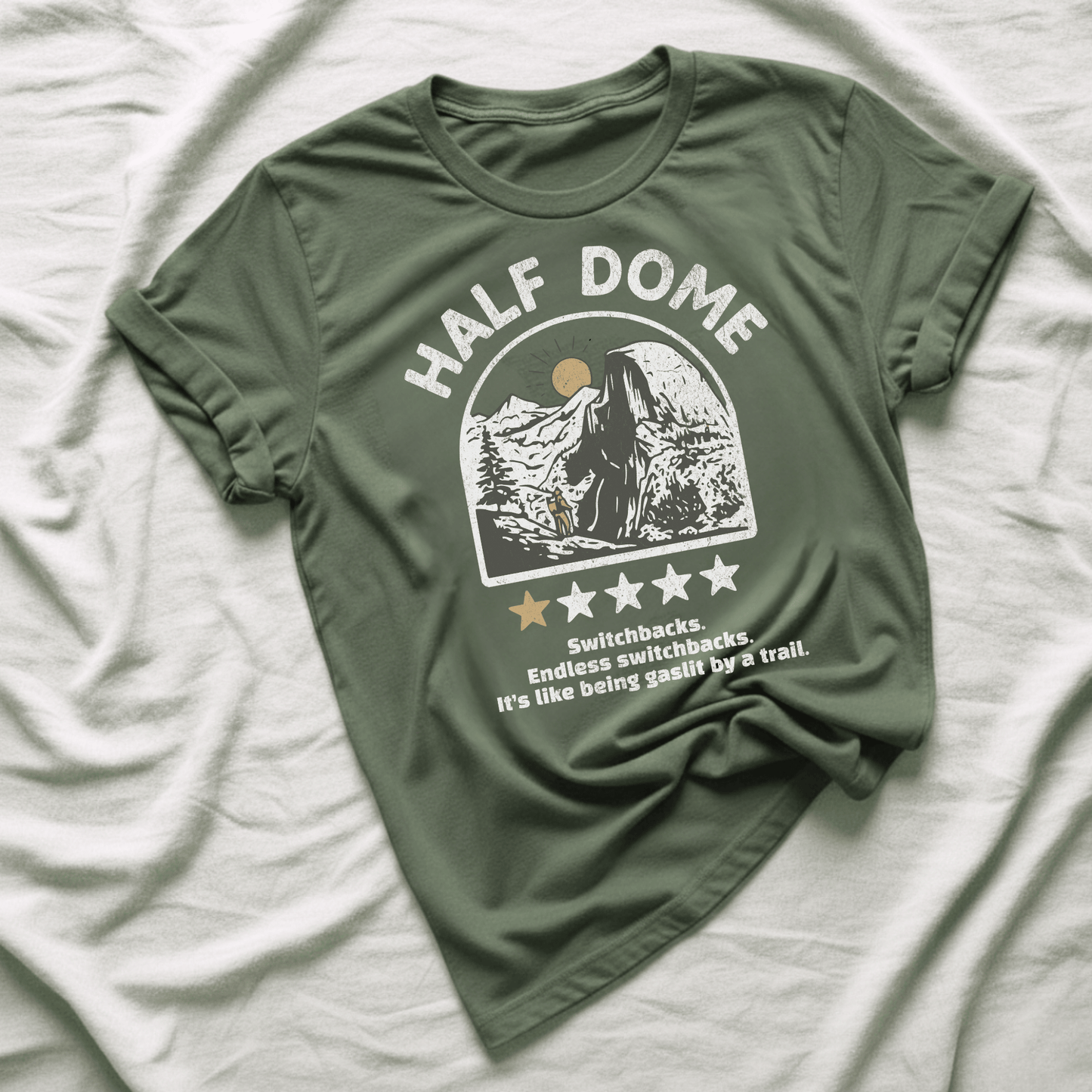Printify T-Shirt Military Green / S Half Dome 1 Star T-Shirt