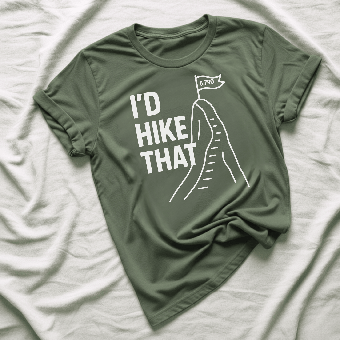 Printify T-Shirt Military Green / S I'd Hike That, Angels Peak