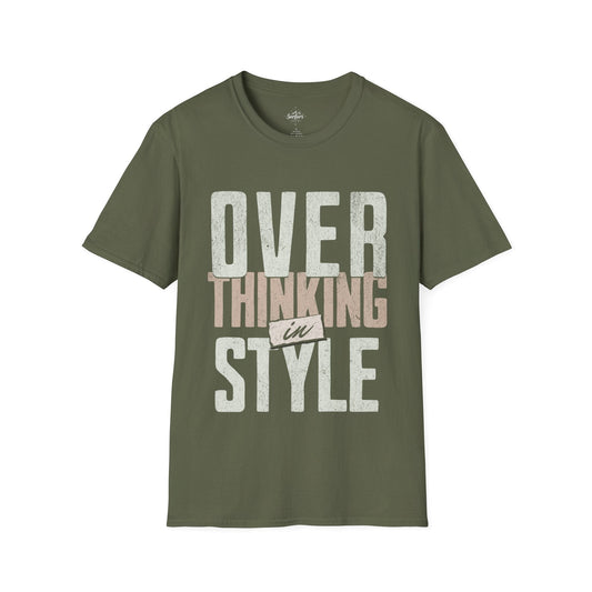 Printify T-Shirt Military Green / S Overthinking in Style