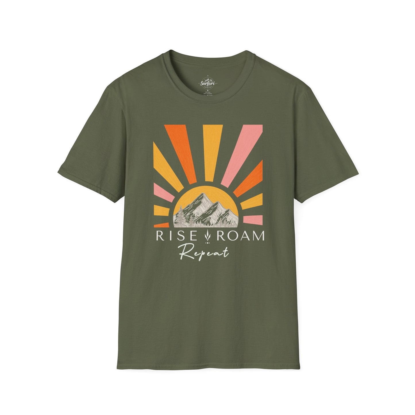 Printify T-Shirt Military Green / S Rise, Roam, Repeat