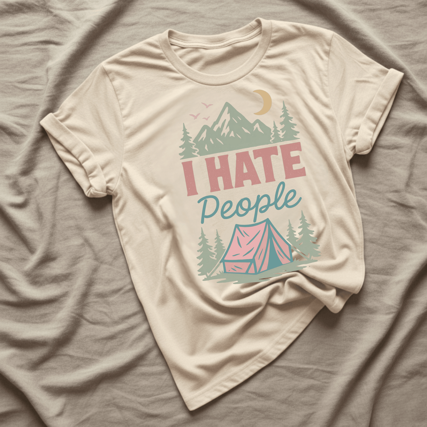Printify T-Shirt Natural / S I hate people