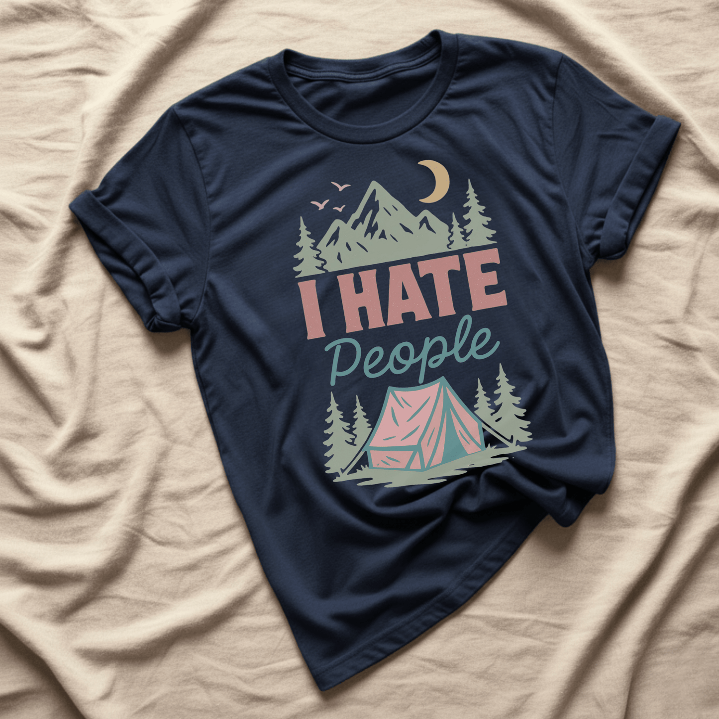 Printify T-Shirt Navy / XS I hate people