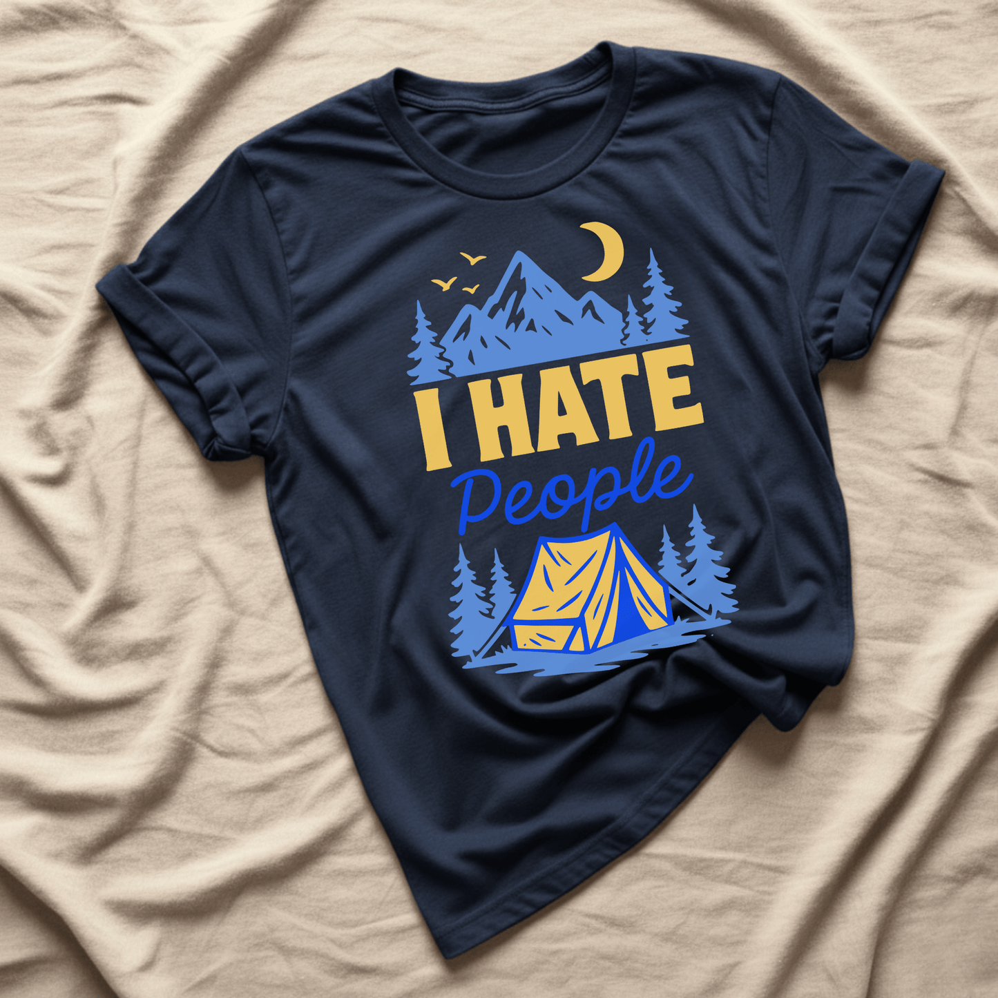 Printify T-Shirt Navy / XS I hate people
