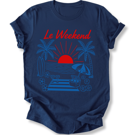 Printify T-Shirt Navy / XS Le Weekend Beach