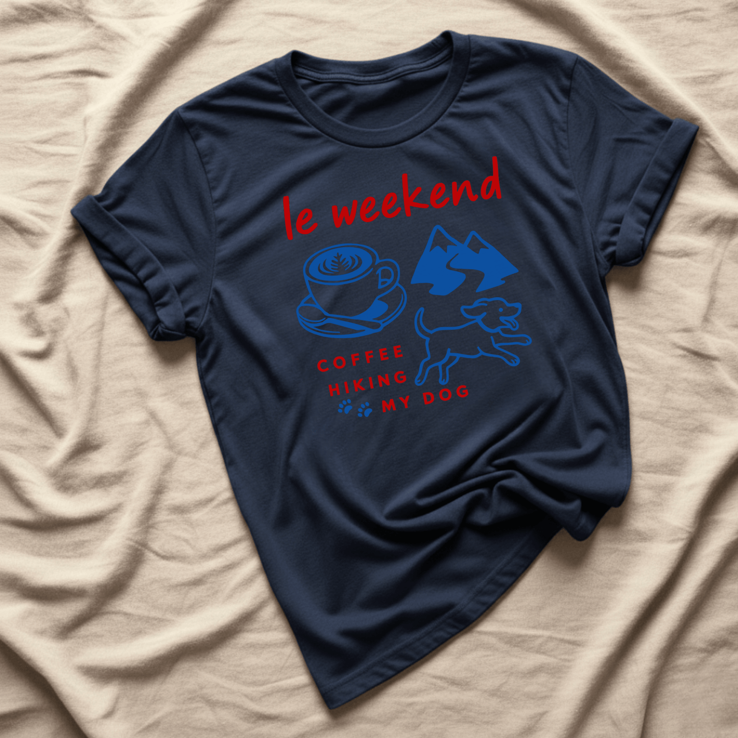 Printify T-Shirt Navy / XS Le Weekend T-Shirt