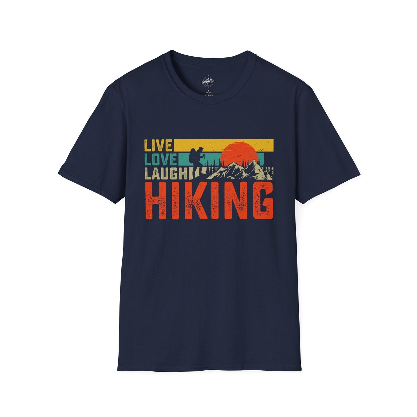 Printify T-Shirt Navy / XS Live Laugh Love Hiking