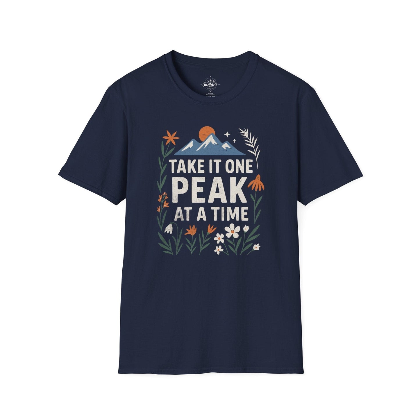 Printify T-Shirt Navy / XS One peak at a time