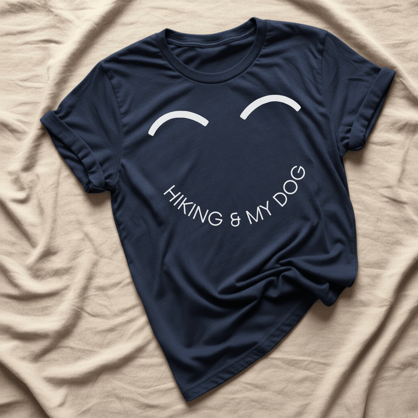 Printify T-Shirt Navy / XS Smiley Hiking & My Dog
