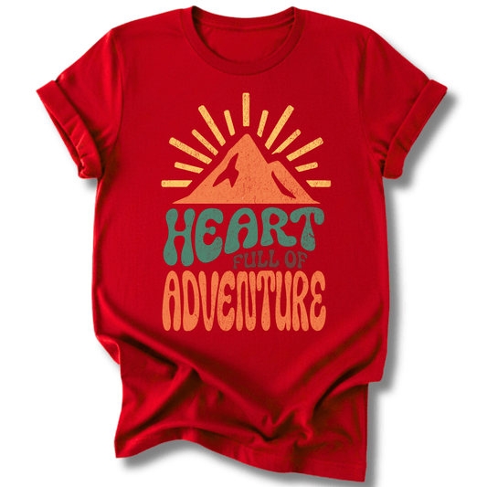 Printify T-Shirt Red / XS Heart Full of Adventure