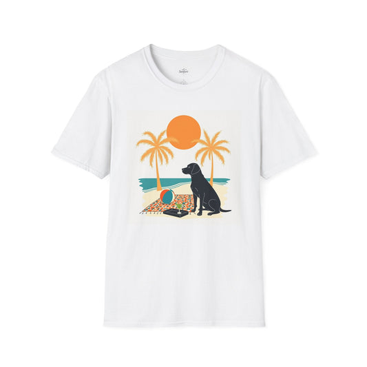 Printify T-Shirt White / XS Dogs, Beach, Cocktails and Sunshine