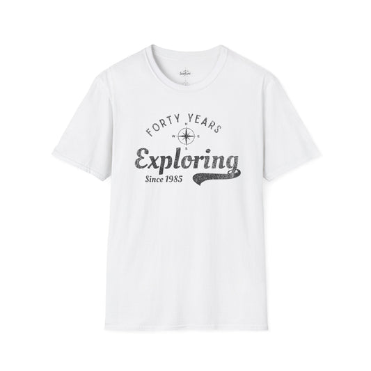 Printify T-Shirt White / XS Exploring Since 1985
