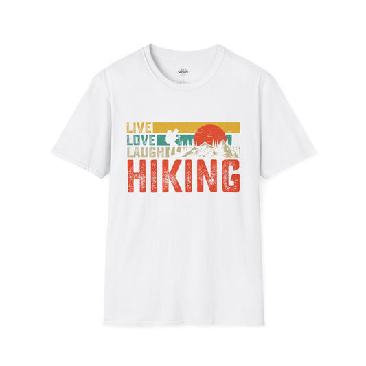 Printify T-Shirt White / XS Live Laugh Love Hiking