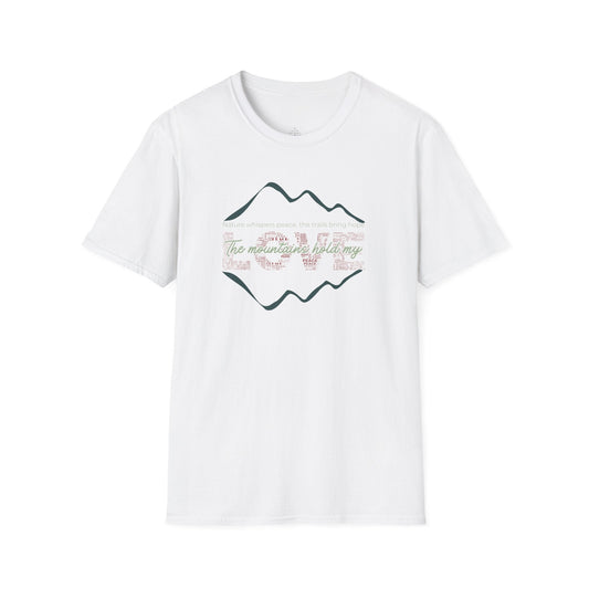 Printify T-Shirt White / XS The Mountains Hold My Love