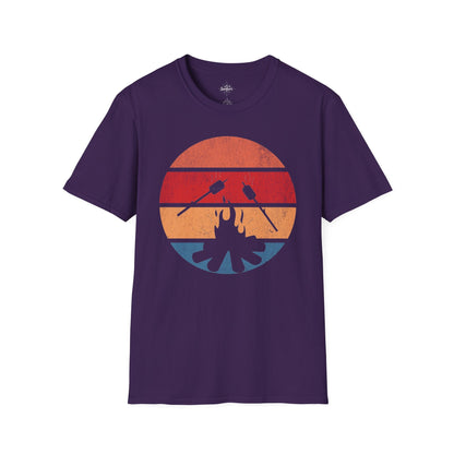 Retro Sunset Roasting Marshmallows