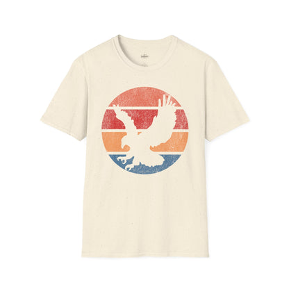 Retro Sunset Bald Eagle