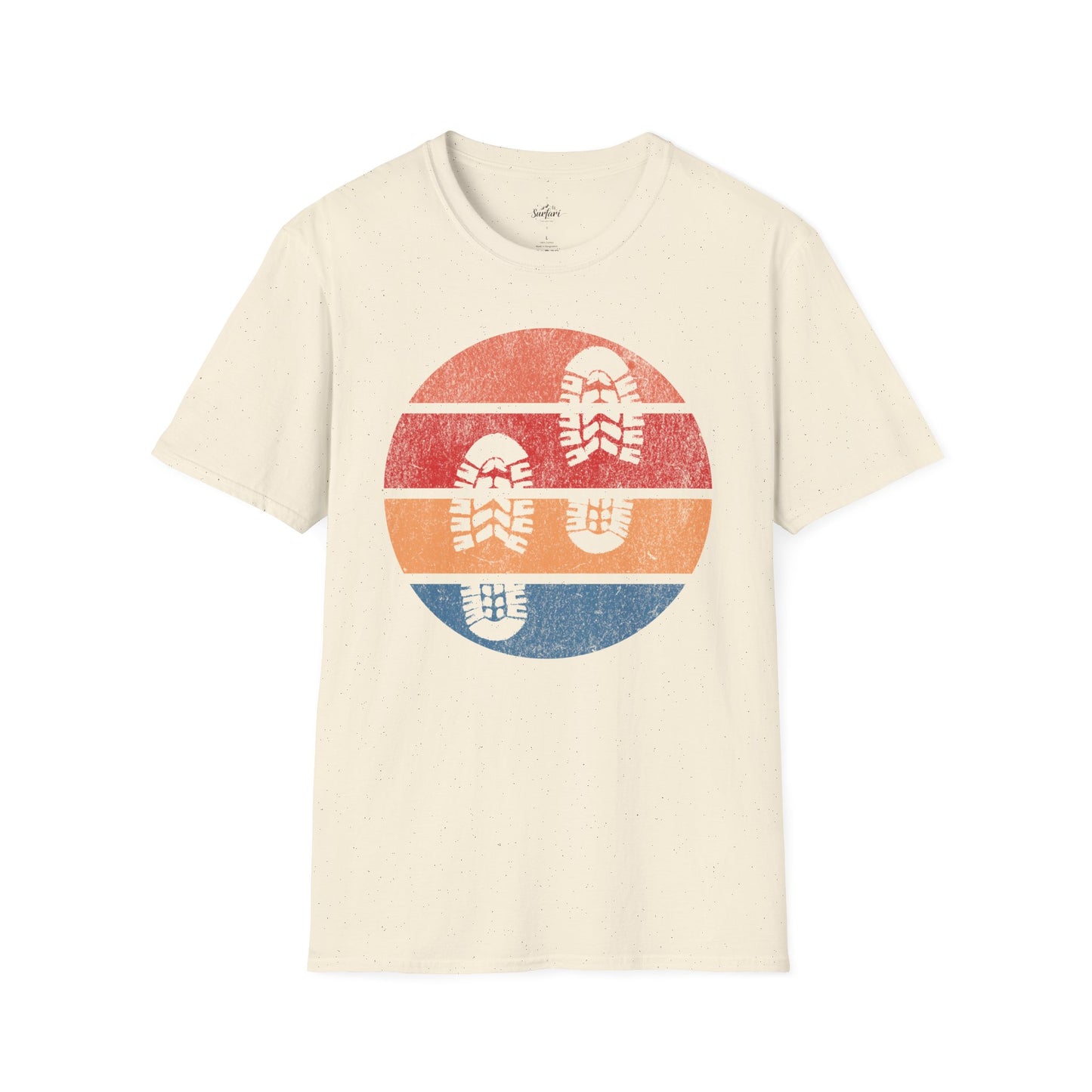 Retro Sunset Hiking Footprints