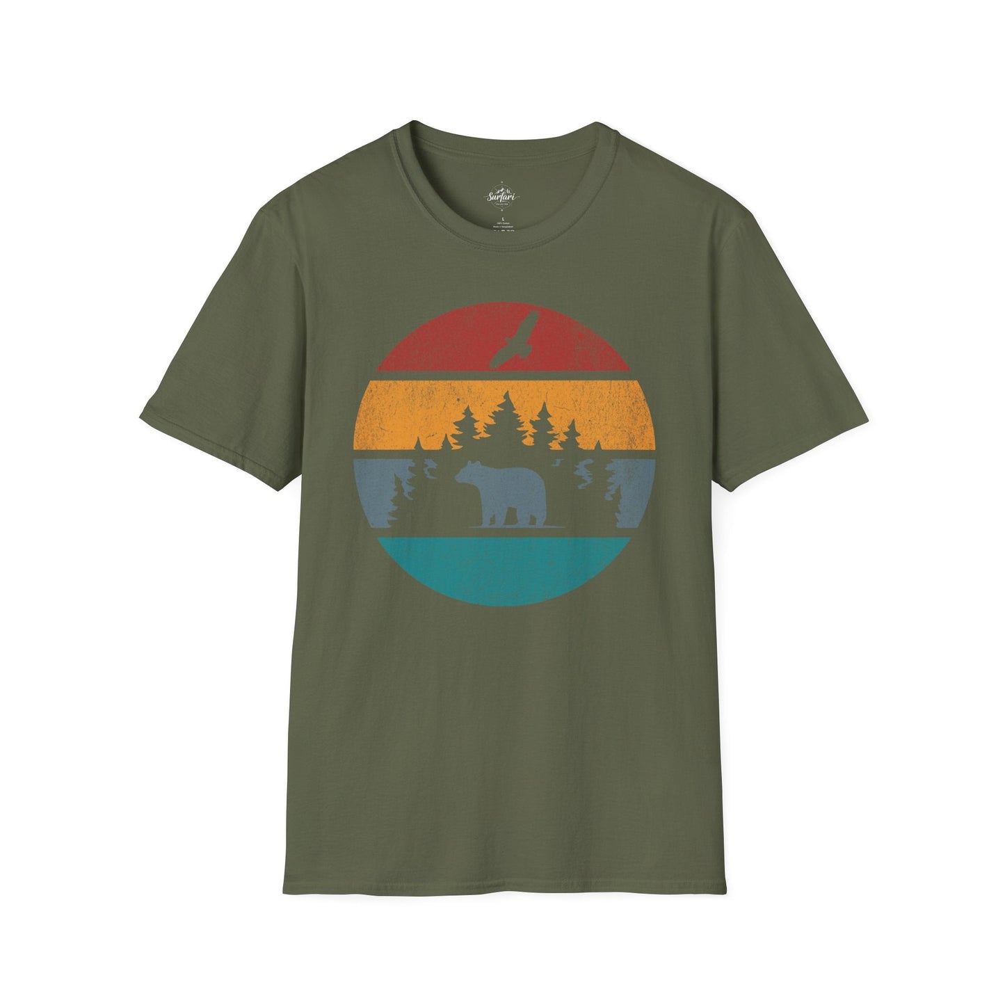 Retro Sunset California Bear