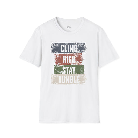 Hiking T-Shirt - Climb High, Stay Humble Inspirational Shirt