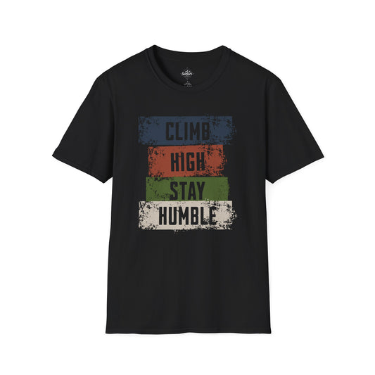 Hiking T-Shirt - Climb High, Stay Humble Inspirational Shirt