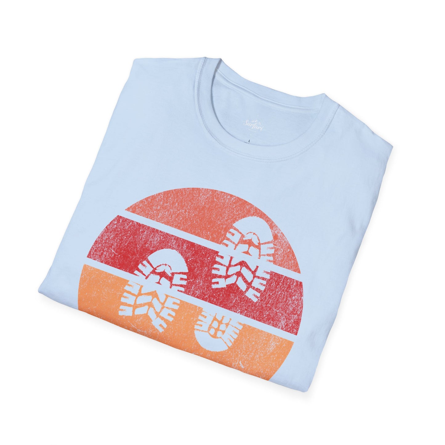 Retro Sunset Hiking Footprints