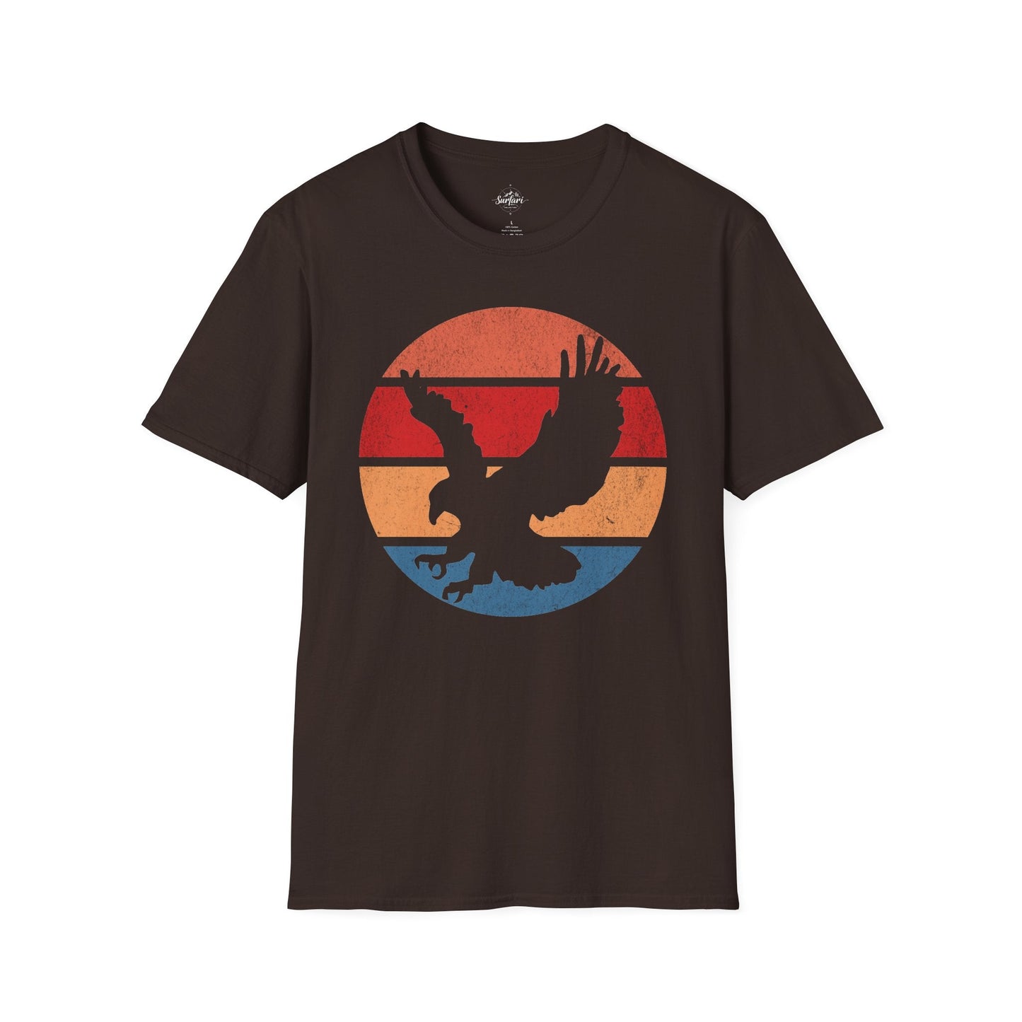 Retro Sunset Bald Eagle